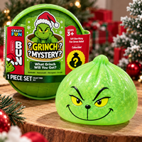 Jouet Squishy Grinch, Jouet Anti-Stress à Presser avec Remplissage en Gel de Pectine Doux, Cadeau de Fête de Noël