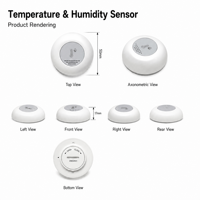 Tranrule Tuya - Capteur de température et d'humidité - Mini thermomètre hygromètre - Alimenté par piles - Smart Life - Maison intelligente