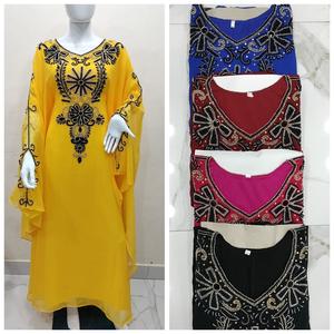 Poliéster Georgette pesado Lentejuelas trabajo Jalabiya Kaftan - Product Image 3
