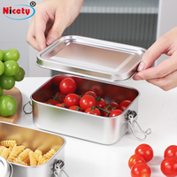 Boîte à bento en acier inoxydable de qualité alimentaire, empilable, avec clips sécurisés, réutilisable, écologique, pour enfants et adultes