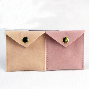 7x7cm Custom Logo Jewelry Bag Suede Envelope Jewelry Pouch Velvet <b>Gift</b> Packaging Bag for Earrings and Necklace - Product Image 2