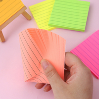 Notes autocollantes lignées 2023 Offre Spéciale 4X6 en poteau ligné lumineux collant coloré super collant bloc-notes de puissance son adhésif fort