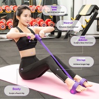 Appareil d'entraînement à pédale avec bande de résistance en caoutchouc pour abdominaux assistés, amincissement du ventre et des jambes, outil de musculation, équipement de fitness à domicile
