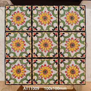 Carrelage 3D en relief frais 100x100mm Motif Tournesol & Diamant Floral <span class=keywords><strong>Antibactérien</strong></span> Isolation Thermique Garantie 5 Ans pour Dosseret de Cuisine - Product Image 5