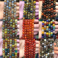 4mm 6mm 8mm 10mm 12mm 14mm 16mm Agate Faceted Striped Agate Beads Multicolor Loose Stone Round Stone Beads Bracelet