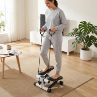 Mini stepper compact en acier avec bandes de résistance, écran LCD, capacité de 100 kg, pour entraînement à domicile