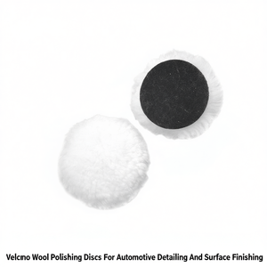 Discos de pulido de lana con velcro para detallado automotriz y acabado de superficies - Product Image 2
