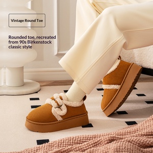 <span class=keywords><strong>Bottes</strong></span> de neige pour femme, nouvelle collection hiver 2025, décontractées, avec fourrure intégrée, rehaussantes, style <span class=keywords><strong>Birkenstock</strong></span>, en polaire et peluche, pour plateformes transfrontalières - Product Image 1