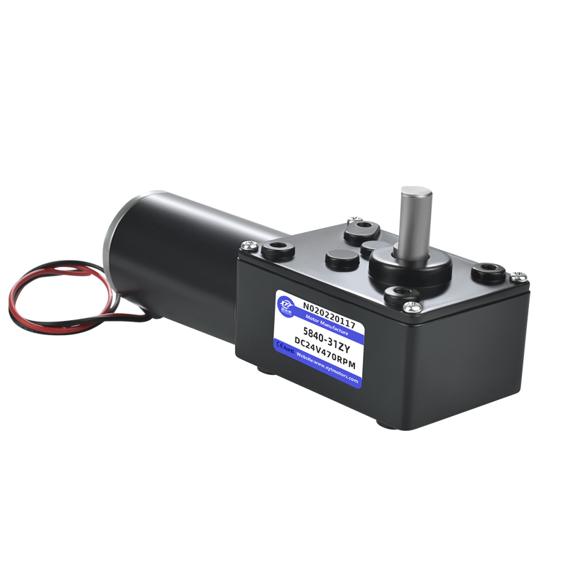 GW4058-545 Motor 12V / 24V DC Worm Gear Motor - Adjustable Speed 5-125 RPM,  8mm Shaft, High Torque Gears For Caterpillar Motor Grader