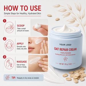 ODM Crema Reparadora de Avena: Hidratación Intensa, No Grasosa, Calma la Piel Sensible, Protege la Barrera Cutánea, Alivia Rápidamente el Malestar Facial - Product Image 5