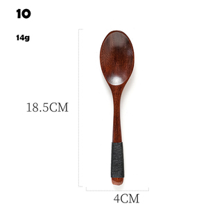 Cuillères à soupe en bois et plastique, pour mélanger, cuillère à Long manche avec ustensiles de cuisine de Style <span class=keywords><strong>chinois</strong></span> et japonais - Product Image 6
