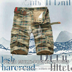 Pantalones cortos de hombre de punto, rectos, casuales, deportivos, con cinco bolsillos, de cintura media, lisos, antiarrugas, al por mayor - Product Image 2