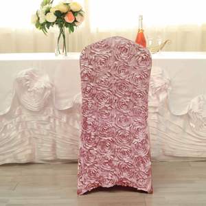 Wholesale spandex polyester <strong>floral</strong> Red <strong>Chair</strong> <strong>Covers</strong> Dusty Rose Party Rosette <strong>Chair</strong> <strong>Cover</strong> Spandex Banquet Dining Decoration