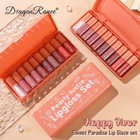 Lot de 10 rouges à lèvres rose nacré, teinture et brillant à lèvres hydratants longue tenue, mignons et effet miroir, pour usage quotidien et soirées