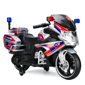 New electric children's police motorcycle two-wheel/three-wheel 12v large battery dual drive kids electric ride on motorcycle