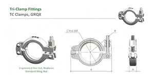 316 <span class=keywords><strong>304</strong></span> 2205 CF8 CF8M Cast DIN32676  ตัวหนีบแบบ Tri-Clamp สำหรับงานหนักแบบสองขา  ตัวหนีบสุขภัณฑ์  ตัวหนีบสุญญากาศพร้อมน็อตปีก  ตัวหนีบแบบ Kf Hinge Clamp - Product Image 5