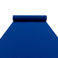 Tapis bleu en feutre non tissé jetable pour la décoration de sols d'événements de mariage, tailles personnalisées, plusieurs couleurs disponibles, antidérapant, lavable