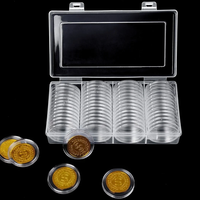25mm 27mm 30mm 40mm Coin Capsules Blanc EVA Pads Coin Holder Case avec Plastique Storage Plastic Storage Organizer Box
