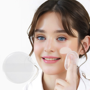 Houppette de maquillage en silicone haute élasticité, douce et arrondie, réutilisable, lavable, facile à nettoyer, imperméable, pour soins personnels et beauté - Product Image 1