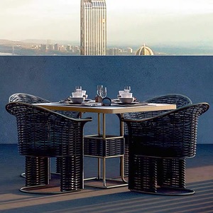 Ensemble de mobilier de jardin moderne <span class=keywords><strong>en</strong></span> aluminium et corde, comprenant un canapé, une table et des chaises avec coussins confortables pour <span class=keywords><strong>salon</strong></span> extérieur - Product Image 1