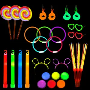 Factory Wholesale Multi-Color Neon Bracelet Necklace Glasses Light Stick Bulk 8 Inch Glow Stick Party Pack For Kids Child