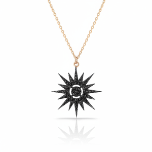 Collar con Colgante de Estrella del Norte en Plata de Ley 925 para Mujer, con Piedra Negra, Elegante, ALK1723, Joyería Fina Hecha en Turquía - Product Image 2