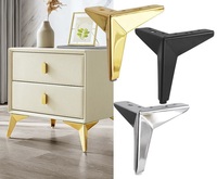 Yanyang 100mm Dreieckige Metall-Schrankbeine Y-förmig 5 Zoll Langlebige Eisen-Polierte Sofa-Bett-Möbelfüße für Sofas