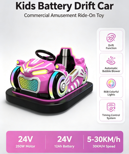 Voiture <span class=keywords><strong>de</strong></span> drift électrique pour enfants en FRP, exclusive et développée en interne, avec souffleur <span class=keywords><strong>de</strong></span> bulles, éclairage RGB, moteur 24V, et fonctionnement à monnayeur - Product Image 4