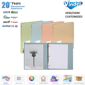 Vente directe usine Production en masse Classeur à 3 anneaux en paille de blé avec logo personnalisé Épaisseur de la couverture 0,80 mm Classeur à anneaux en PP - Product Image 1