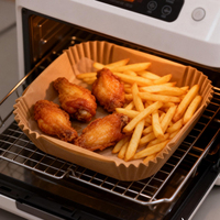 Produits ménagers : Doublure en papier jetable pour friteuse à air, impression offset, plaque en papier carrée pour friteuse à air