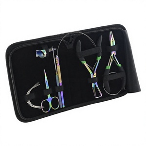 Best Quality Hair <b>Extension</b> Tools kit Includes C Type Sew in Needles Hair Loop Tool and <b>Beads</b> Crimping Plier for sale - Product Image 1