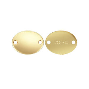 1/20 14K штампованные ювелирные изделия, 7,3*5,5 мм, овальный разъем с двойными отверстиями, аксессуары для изготовления браслетов своими руками - Product Image 2