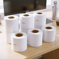 Rouleau géant d'étiquettes autocollantes en vinyle PP polyester brillant argenté, résistant à l'eau, imprimable pour imprimantes jet d'encre
