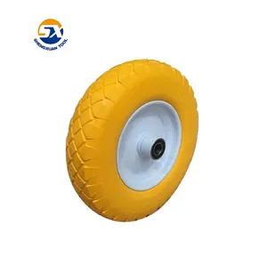 14 Inch Solid Pu Foamed Wheel 3.50-8 With Steel Rim And Various Color
