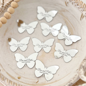 Recuerdos <span class=keywords><strong>de</strong></span> <span class=keywords><strong>Bautizo</strong></span> Personalizados Retro Impermeables con Mariposas, Tarjeta <span class=keywords><strong>de</strong></span> Acrílico con Espejo, Regalos <span class=keywords><strong>de</strong></span> Agradecimiento para <span class=keywords><strong>Bautizo</strong></span> - Product Image 2