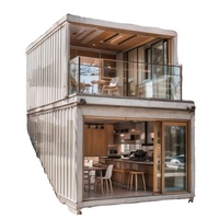 Villa préfabriquée de luxe moderne à 2 étages, 40 pieds, avec structure en acier, design de conteneur, maison modulaire personnalisée, 2 chambres
