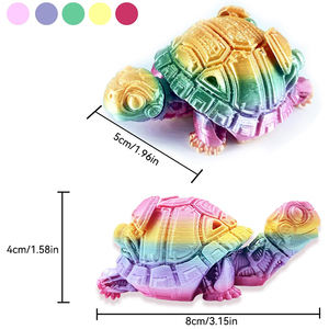 Jouet unisexe en plastique imprimé en 3D avec articulations mobiles pour enfants, modèle de tortue mécanique créative, ornement animal, nouveauté et jouet farfelu - Product Image 3