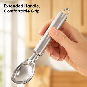 Cuillère à glace en acier inoxydable, coupe-boules manuel, outil de cuisine durable pour desserts, sans danger pour les aliments, compatible lave-vaisselle - Product Image 4