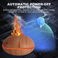 Meilleures ventes 2025 - Diffuseur d'arômes électrique en bois de 200 ml pour table, humidificateur purificateur d'air aux huiles essentielles, aromathérapie à effet flamme
