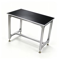 Banc de travail modulaire industriel en profilés aluminium sur mesure, antistatique ESD, pour ligne d'assemblage et table d'emballage avec extrusion à rainure en T 6063-T5
