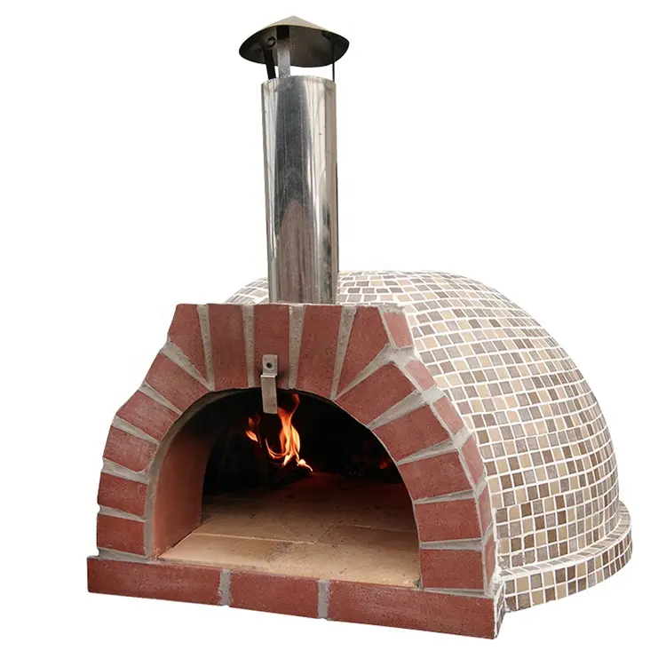 Forno de pizza portátil para área externa, forno com pedra de madeira portátil