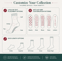 Chaussettes de yoga et de Pilates antidérapantes pour femmes, mi-mollet, pour sports d'intérieur, fitness, avec grip, respirantes, personnalisables avec logo