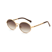 Nouvelles Lunettes de Soleil Tendance 2026 Unisexe Anti-UV400 en Acier Inoxydable Doré avec Verres Polarisés TAC, Monture Ovale Tendance pour Hommes et Femmes