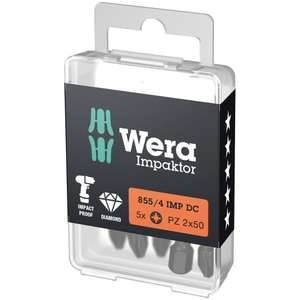 WERA - 05057662001 Pozidriv Impaktor bits (5 pièces) (emballage libre-service)-EAN 4013288157706 INSERTS POUR EMBOUTS DE VISSAGE - Product Image 1