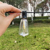 25ft 25 pcs Vintage LED Ampoules 2700k Blanc Chaud 110V US/220V EU Plug Extérieur Patio Led ST38 Guirlandes Lumineuses