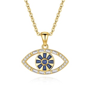 Vendita calda di lusso collana in argento 925 Cubic Zirconia occhio del <span class=keywords><strong>diavolo</strong></span> <span class=keywords><strong>accessori</strong></span> di nicchia con catena placcata in oro - Product Image 1