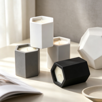 Bougie aromatique artisanale en cire de soja hexagonale géométrique, écologique, style nordique, pot en céramique, décoration d'intérieur, Ramadan, Diwali
