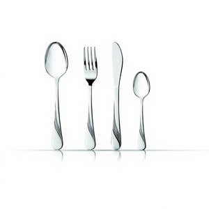 Couverts En Acier Inoxydable Dîner Couteau De Cuisine Cuillère Fourchette ELLA Couverts Couleur Argent Ustensiles Ensembles Argenterie De Fête - Product Image 1