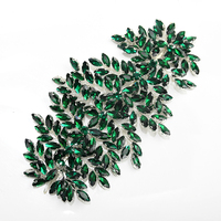 Nouveaux accessoires de luxe, applique en strass 3D en fil de cristal avec forme de feuilles pour robes de soirée
