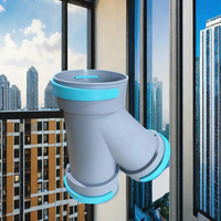Raccord en T oblique pour tuyau PE 110-110-110, connecteur 3 voies pour conduit de ventilation, raccord de tuyauterie CVC pour système de ventilation